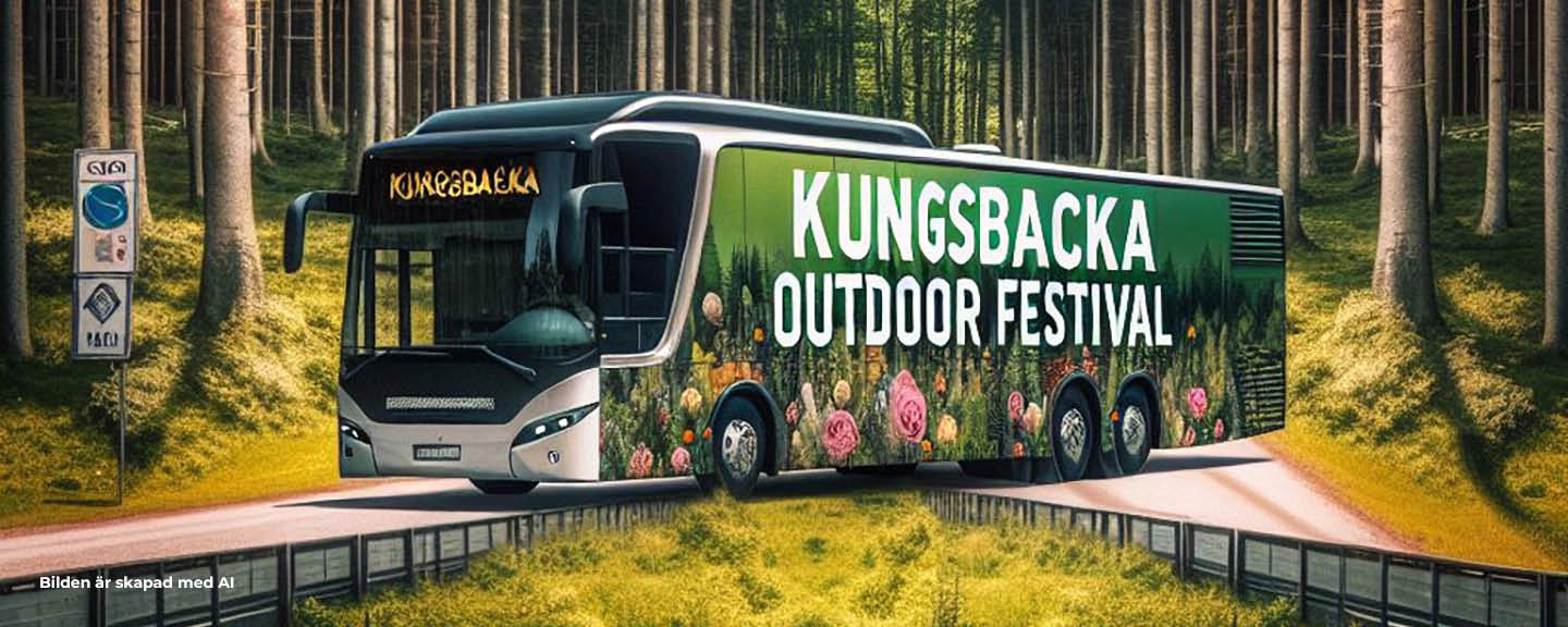 AI-genererad festivalbuss